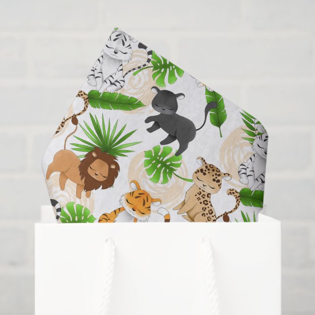 Papel De Seda Selva Cega Variedade de tecidos de animais selvage (Sacola de presentes)