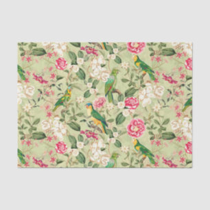 Papel De Seda Selva de papagaios tropicais - Livro verde