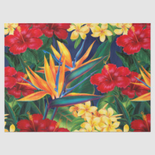 Papel De Seda Sem redução floral havaiano do paraíso tropical
