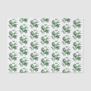 Papel De Seda Senhor Verde Pro Tricerátops Matados Antigos