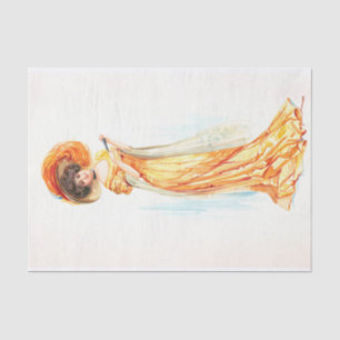 Papel De Seda Senhora com um vestido amarelo, Desligar