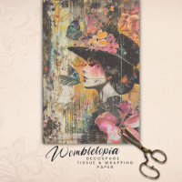 Senhora da Borboleta Encantada | Colagem Floral de