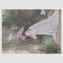 Papel De Seda Senhora em um jardim cuidando de suas flores apaix