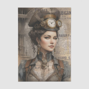 Papel De Seda Senhora Steampunk, Ephemera Vitoriana, Mulher Vint