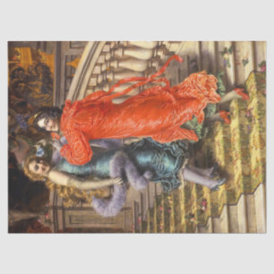 Papel De Seda Senhoras Da Vintage Na Cinza Laranja Na Decoupage 