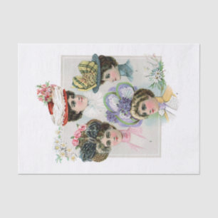 Papel De Seda Senhoras do vintage na ilustração da forma dos