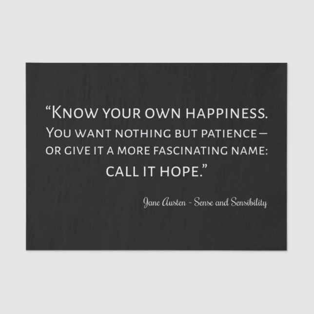 Papel De Seda Sense And Sensibility Quote I (Frente )