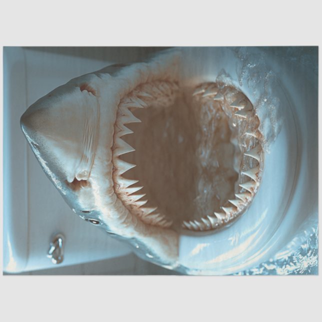 Papel De Seda Separação Aberta de Banheira de Tubarão-Boca (Frente )