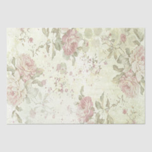 Papel De Seda Separação Antiquada da Vintage Floral Rosa Rosa Ro