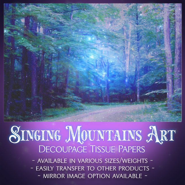 Papel De Seda Separação Azul de Vagalumes na Floresta Brilhante (Criador carregado)