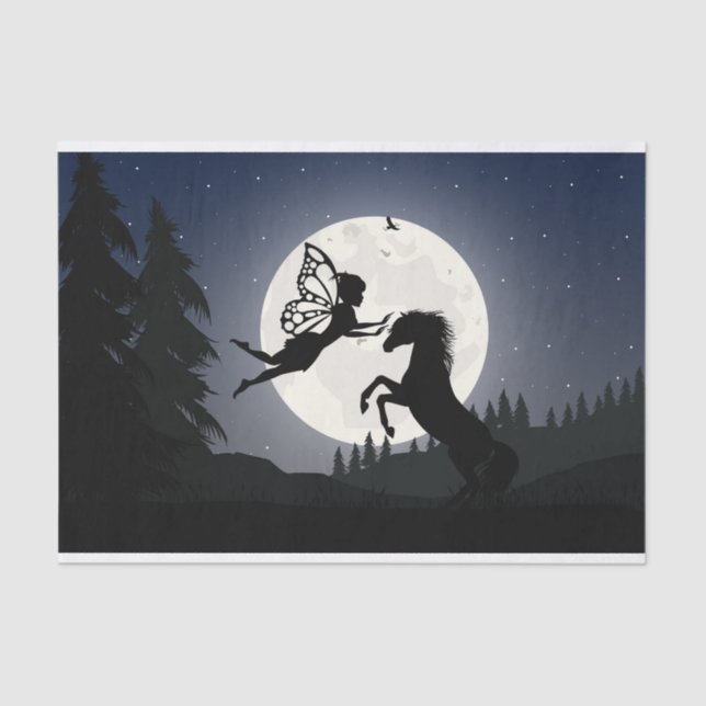 Papel De Seda Separação da Colina da Floresta Moon Silhouette Ho (Frente )