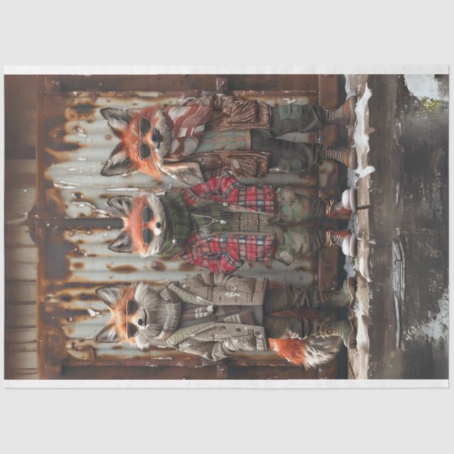 Papel De Seda Separação da Irmandade do Trio Urbano Fox (Frente )