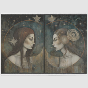 Papel De Seda Separação de Arte Sereia Primitiva Gemini Celestia