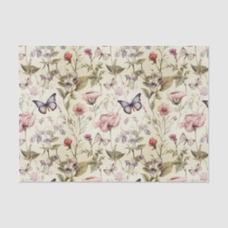 Papel De Seda Separação de Borboletas e Flores Antigas