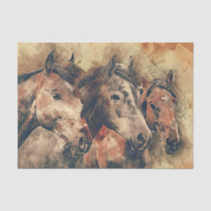 Papel De Seda Separação de Cavalos Cruzados