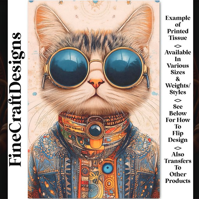 Papel De Seda Separação de Cyberpunk Cat BC6, Legal e cúbica, mu (Criador carregado)