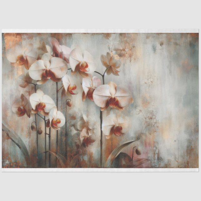 Papel De Seda Separação de Fauna e Flora Orquídeas (Frente )