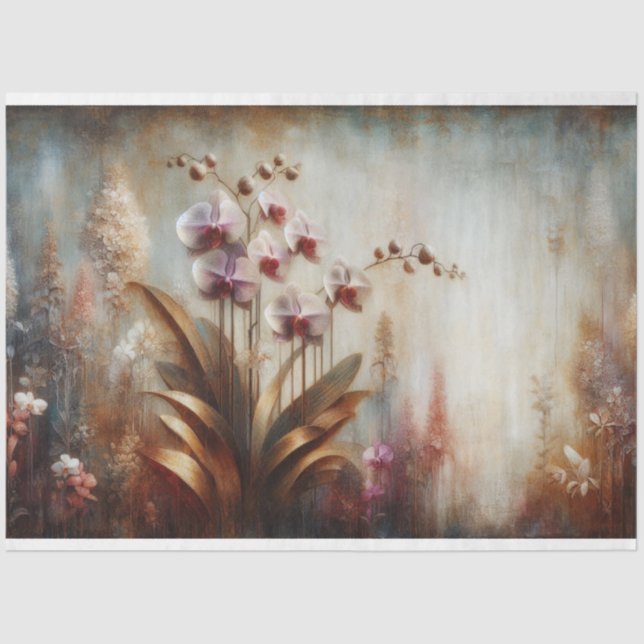 Papel De Seda Separação de Fauna e Flora Orquídeas (Frente )