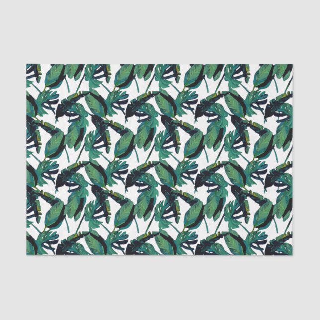 Papel De Seda Separação de Folhas de Aquarela de Folhagem Tropic (Frente )