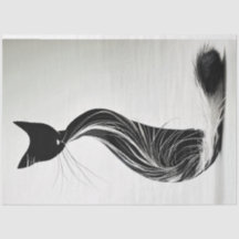 Separação de Gato de Silhute Branca Preta