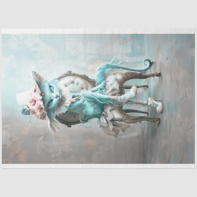 Papel De Seda Separação de Gatos De Olhos Azuis, De Chá, De Cére (Frente )