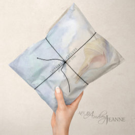 Papel De Seda Separação de Onda Azul Pastel de Areia de Seashell