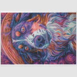 Papel De Seda Separação de Pintura de Borda Collie Van Gogh