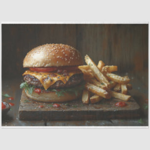 Papel De Seda Separação de Pintura de Fritas de Cheeseburger e A
