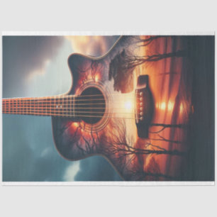 Papel De Seda Separação de Silhouette de Violão
