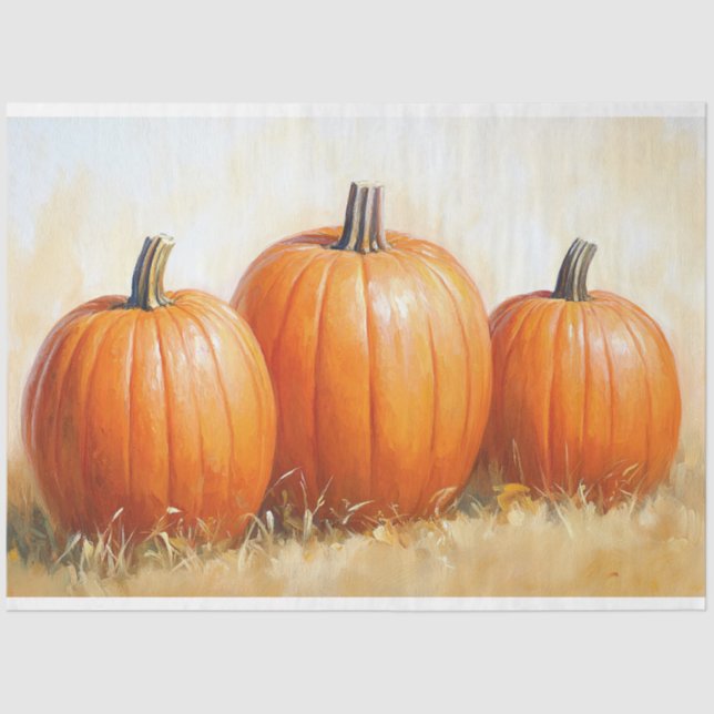 Papel De Seda Separação de Trilha de Abóbora de Aquarela (Frente )