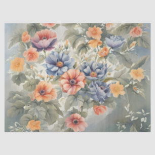 Papel De Seda Separação do Jardim da Flor Pastel