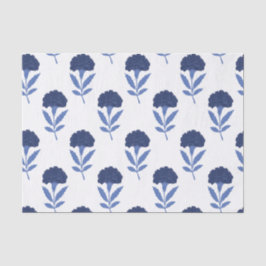 Papel De Seda Separação do padrão de flores azuis sem costura