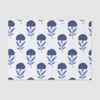 Papel De Seda Separação do padrão de flores azuis sem costura