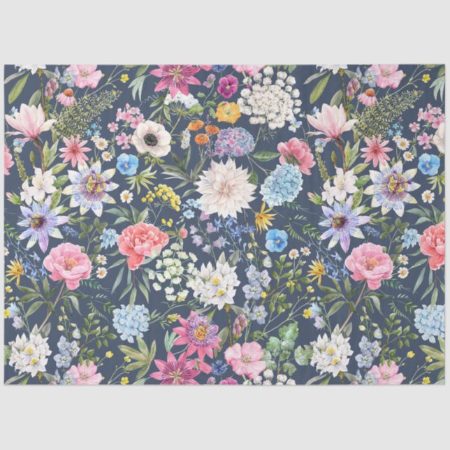 Papel De Seda Separação floral de coloração (Frente )