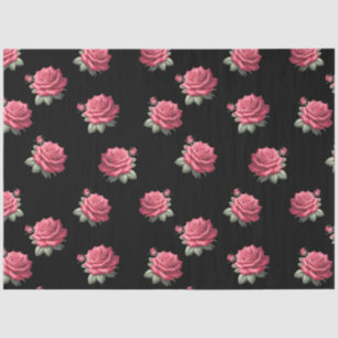 Papel De Seda Separação floral de pedras de Aquarela rosa