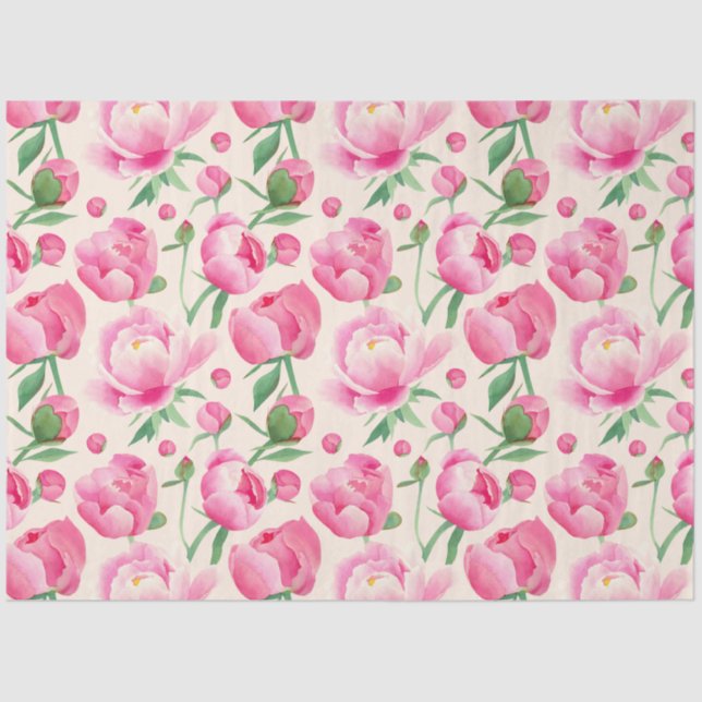 Papel De Seda Separação floral de pedras rosa (Frente )