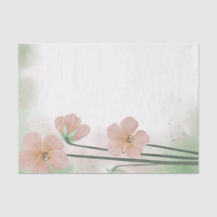 Papel De Seda Separação Floral Flor Cor-de-Água Pêssego Rosa