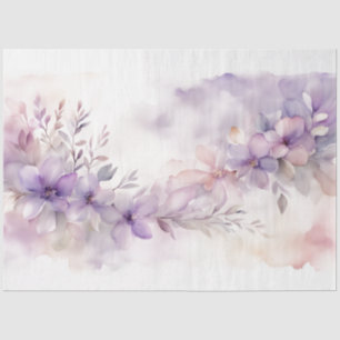 Papel De Seda Separação Floral Roxo 18b