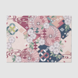 Papel De Seda Separação Floral Simono Japonês Branco Rosa