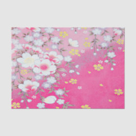 Papel De Seda Separação Floral Simono Japonês Branco Rosa