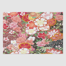 Papel De Seda Separação Floral Simples Kimono, Cor-de-Rosa Verme
