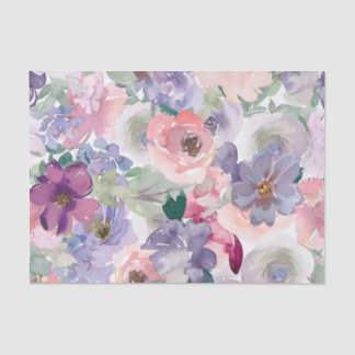 Papel De Seda Separação Peach e Purple Watercolor