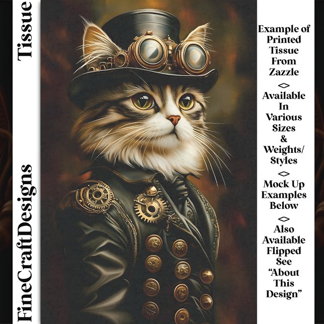 Papel De Seda Separação Régal Steampunk Tabby Cat Portrait DV2R (Criador carregado)