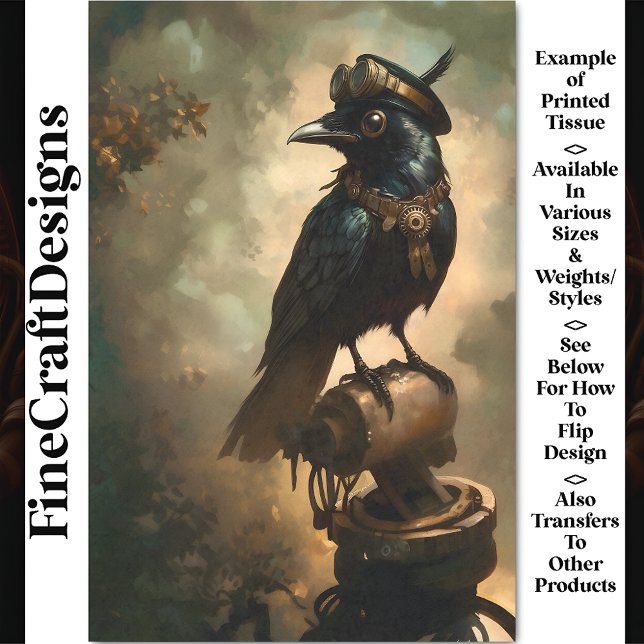 Papel De Seda Separação Steampunk Raven, Gogles e Collar BQ8 (Criador carregado)