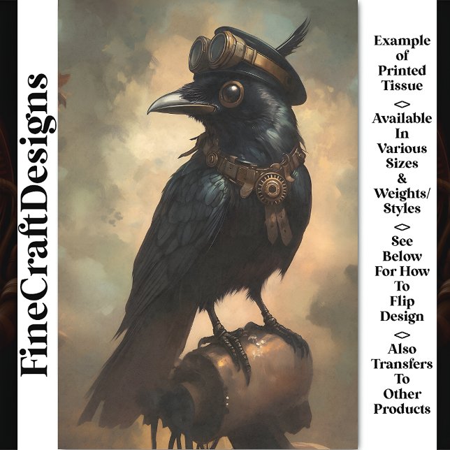 Papel De Seda Separação Steampunk Raven, Gogles e Collar BQ9 (Criador carregado)