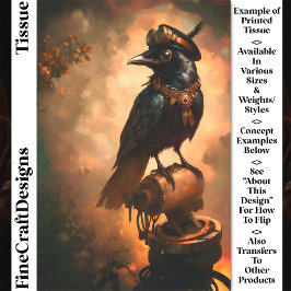 Papel De Seda Separação Steampunk Raven, Gogs & Collar CT1