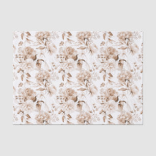Papel De Seda Sepia Vintage 1600s Floral Art Boho Chá de fraldas