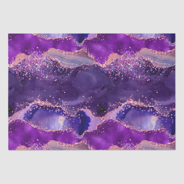 Papel De Seda Sequências Lípticas Roxas Escuras e Rosa Agitam (Frente )