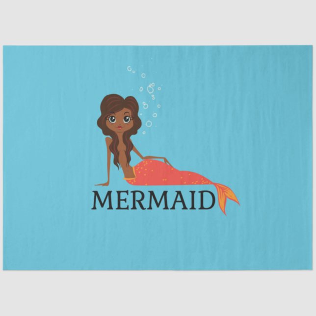 Papel De Seda Sereia Bonita (Linda Menina Negra) (Frente )