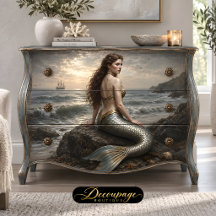 Sereia da Costa Prateada Decoupage